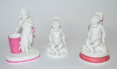 Lot 312 - A group of three 19th Century white glazed...