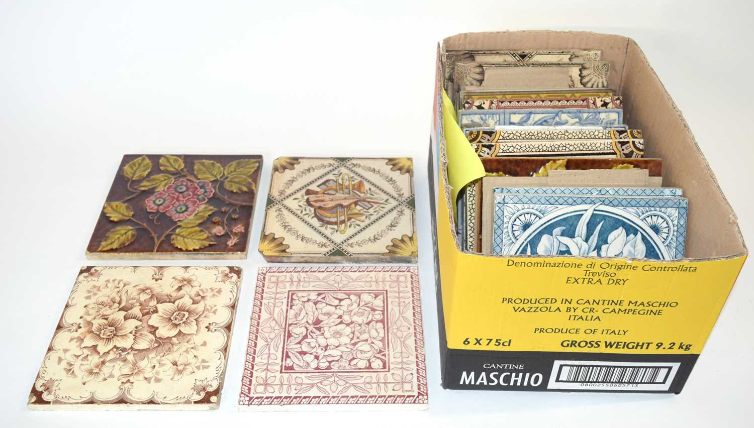 Lot 331 - A group of 19th Century tiles all with typical...