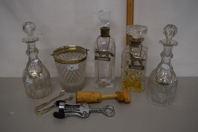 Lot 87 - Mixed Lot: Four various decanters, small ice...