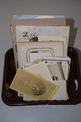 Lot 112 - Box of CDV cards, vintage photographs,...