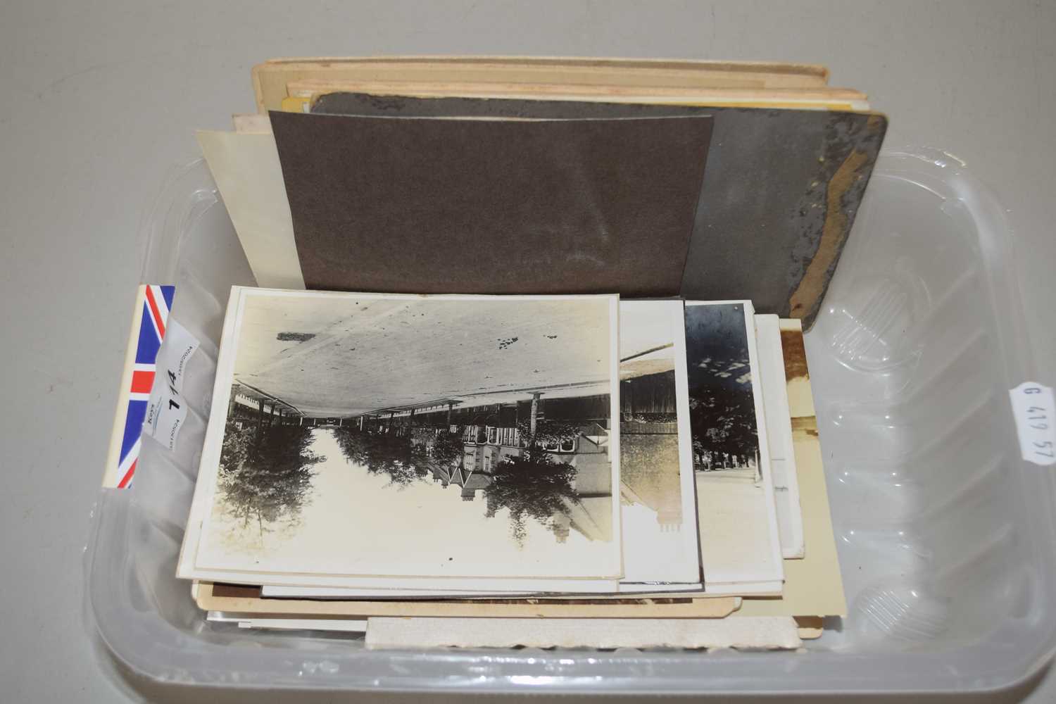 Lot 114 - Box of various CDV cards, postcards,...