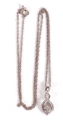 Lot 103 - A silver and diamond pendant necklace, the...