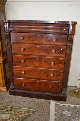 Lot 227 - A large Victorian mahogany five drawer chest...