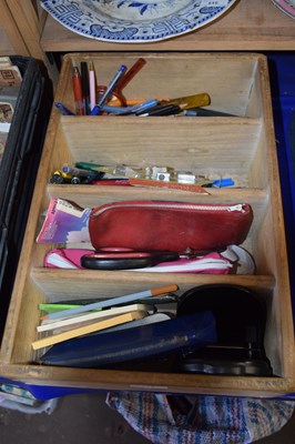 Lot 519 - Wooden storage box and a quantity of assorted...