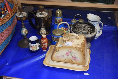 Lot 535 - Mixed Lot: Cheese dish, candlesticks, sugar...