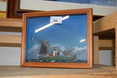 Lot 568 - A miniature boating diorama