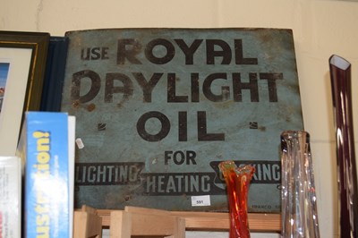 Lot 591 - A Royal Daylight Oil tin plate sign