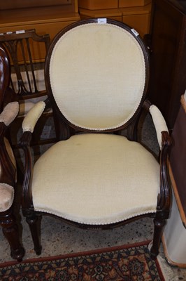 Lot 271 - A Victorian armchair with oval upholstered...