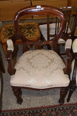 Lot 270 - A Victorian carver chair with balloon back and...