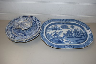 Lot 195 - MIXED LOT VARIOUS 19TH CENTURY BLUE AND WHITE...