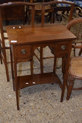 Lot 297 - Small mahogany veneered two drawer side table...