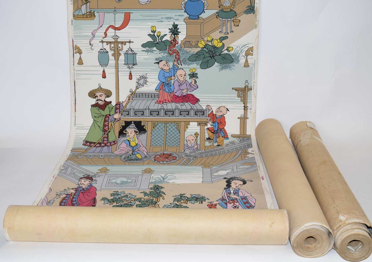 Lot 281 - 3 Rolls Chinese Wallpaper Early 20th Century