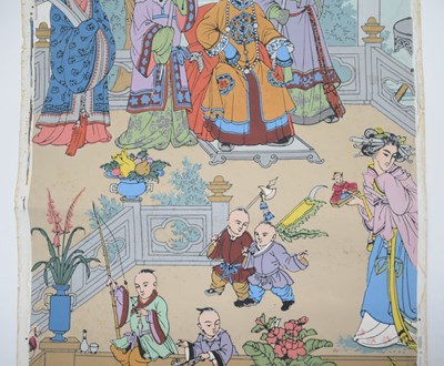 Lot 281 - 3 Rolls Chinese Wallpaper Early 20th Century
