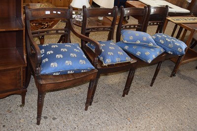 Lot 320 - A set of four 19th Century hard seat dining...