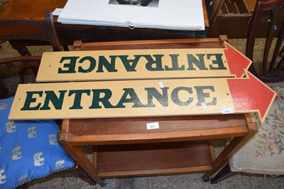 Lot 322 - Two wooden signs marked Entrance