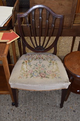 Lot 323 - A Georgian shield back dining chair with...