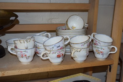 Lot 586 - Quantity of floral decorated tea wares