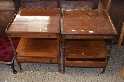 Lot 333 - A pair of reproduction galleried top bedside...