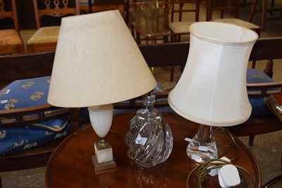 Lot 342 - Mixed Lot: Two glass based table lamps and one...