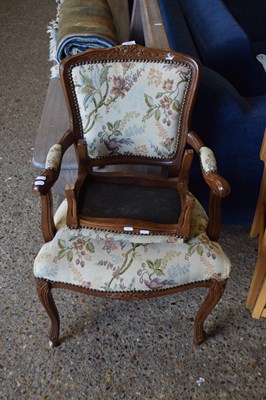 Lot 355 - Continental style floral upholstered chair and...