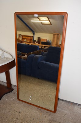 Lot 379 - Modern rectangular teak framed mirror