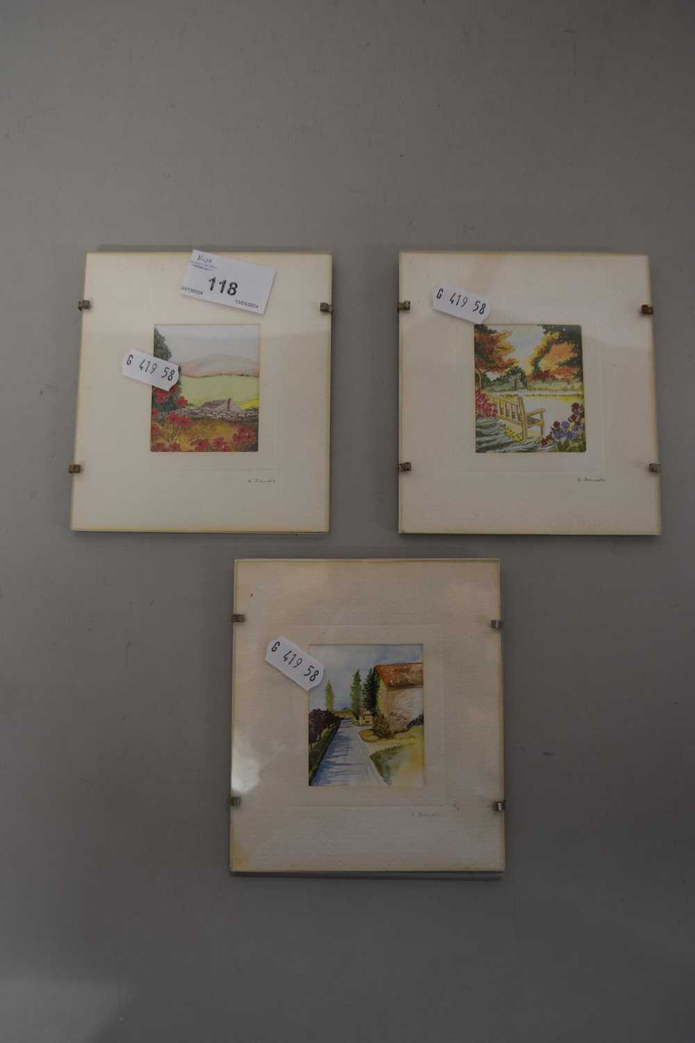 Lot 118 - Emma Daniels, a group of three miniature...