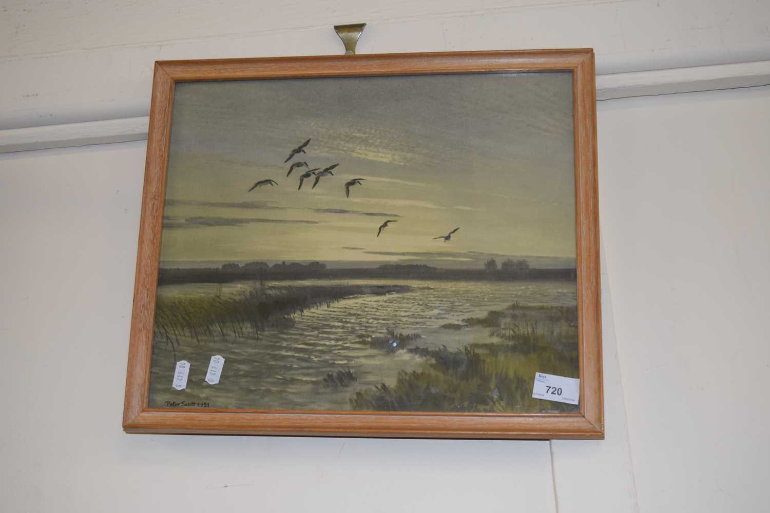 Lot 720 - Geese in flight, Peter Scott, reproduction...