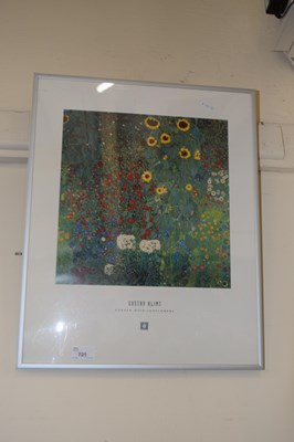 Lot 721 - Gustav Klimt garden with sunflowers, print,...