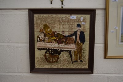 Lot 763 - Tile picture, framed