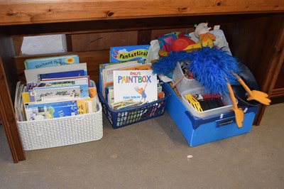 Lot 787 - Three boxes of various children's books, toys etc