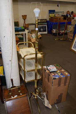 Lot 802 - Brass and onyx standard lamp