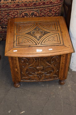 Lot 814 - Late 19th Century carved oak box commode