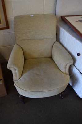 Lot 878 - Victorian oatmeal upholstered armchair