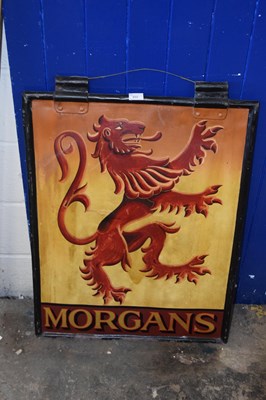 Lot 888 - Metal framed pub signed marked Morgans Ely Aly...