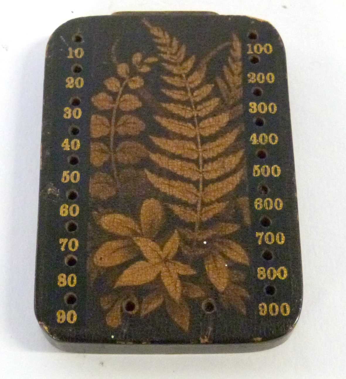 Lot 665 - A Victorian Fernware Bezique card game score...