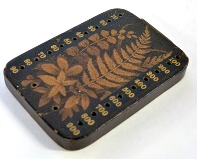 Lot 665 - A Victorian Fernware Bezique card game score...