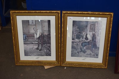 Lot 909 - Two reproduction golfing prints, gilt framed