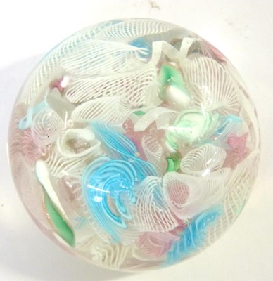 Lot 302 - A glass scramble paperweight, probably French...
