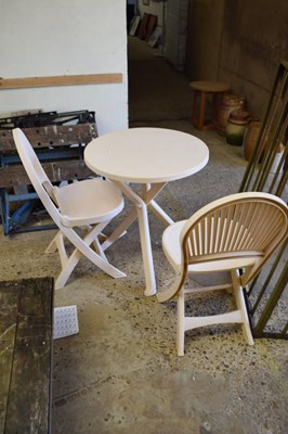 Lot 1030 - Plastic garden bistro set, table and two chairs