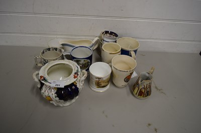 Lot 251 - VARIOUS CERAMICS TO INCLUDE 19TH CENTURY MUGS,...