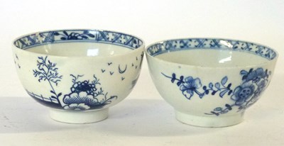 Lot 385 - Two 18th Century Lowestoft porcelain tea bowls,...