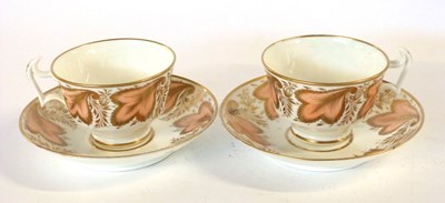 Lot 410A - Two Swansea porcelain cups and saucers with...