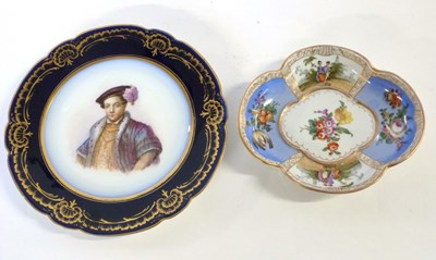 Lot 411 - A 19th Century continental porcelain lobed...