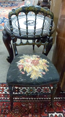 Lot 455 - A Victorian ebonised and gilt painted side...