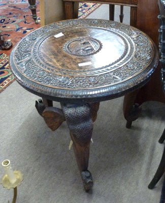 Lot 462 - An Indian hardwood occasional table with...