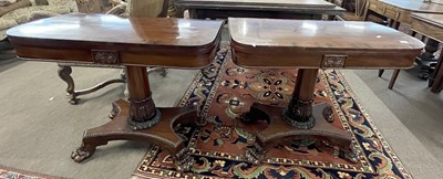 Lot 488 - Pair of Regency mahogany and rosewood cross...