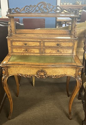 Lot 506 - A Victorian walnut veneered ladies writing...