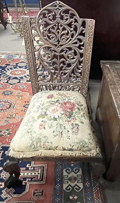 Lot 529 - A 19th Century Far Eastern hardwood side chair...