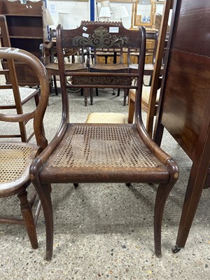 Lot 298A - 19th Century brass inlaid and cane seated...