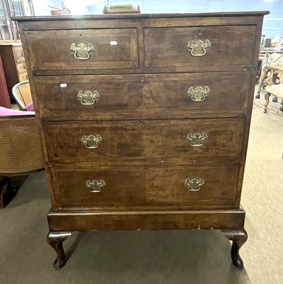 Lot 497 - A Georgian and later walnut chest on stand...